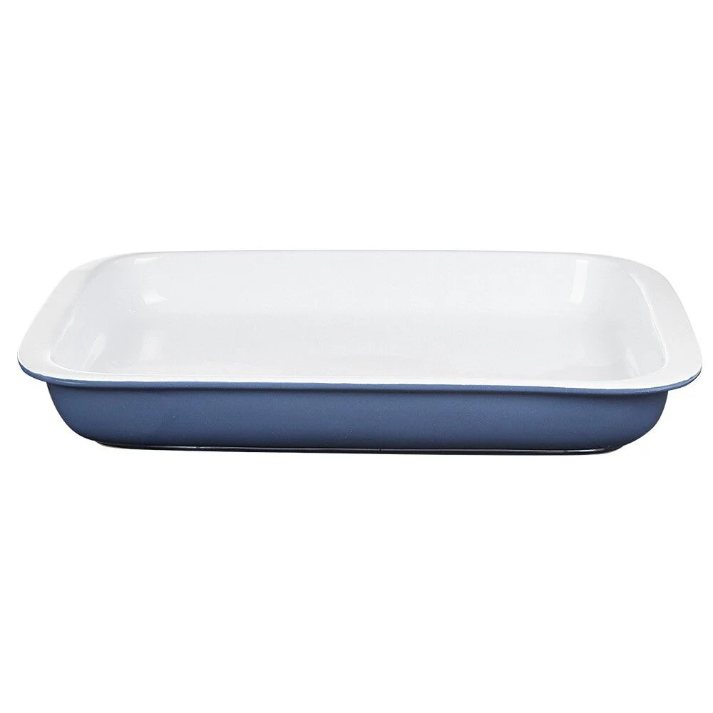 Plat à four rectangulaire bleu et blanc