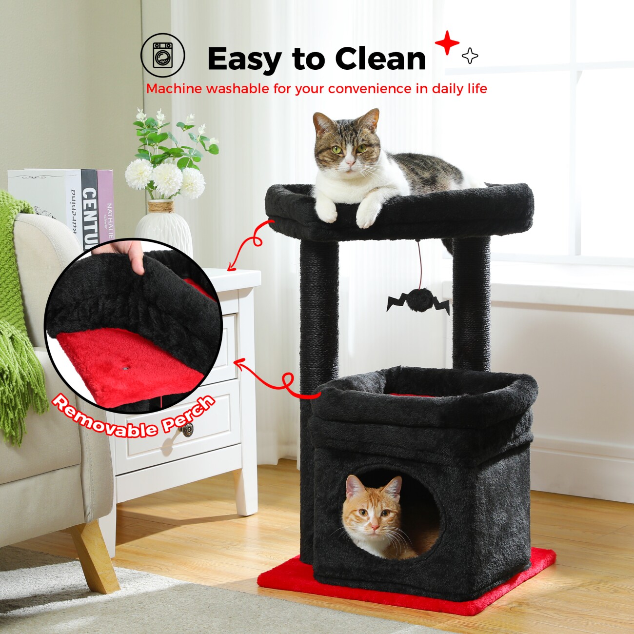 Pawz Road Kleiner Kratzbaum 70cm schwarz