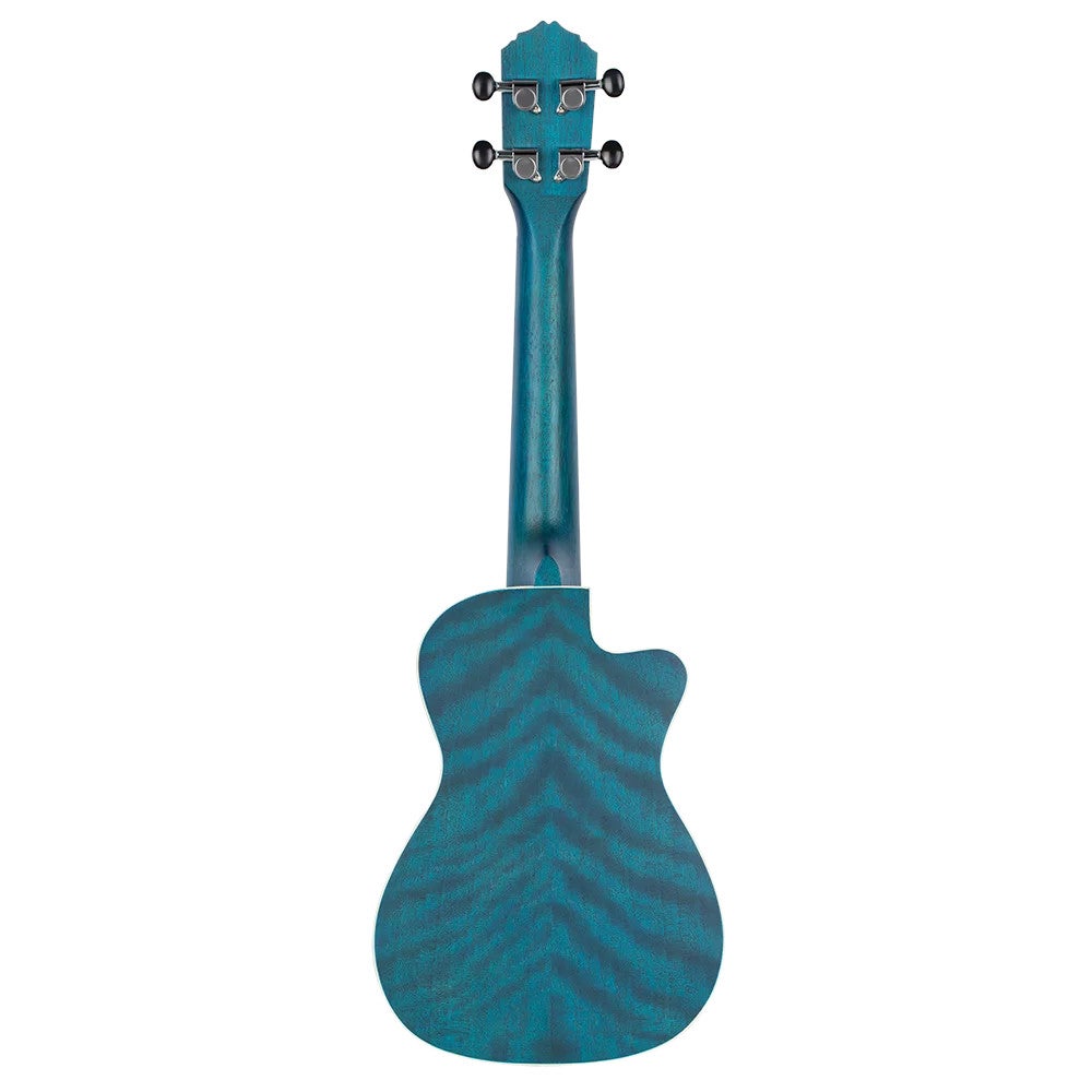 Ortega RUOCEAN-CE-L Earth Series Concert Size Ukulele Ocean Blue linkshandige elektrisch-akoestische concert ukelele
