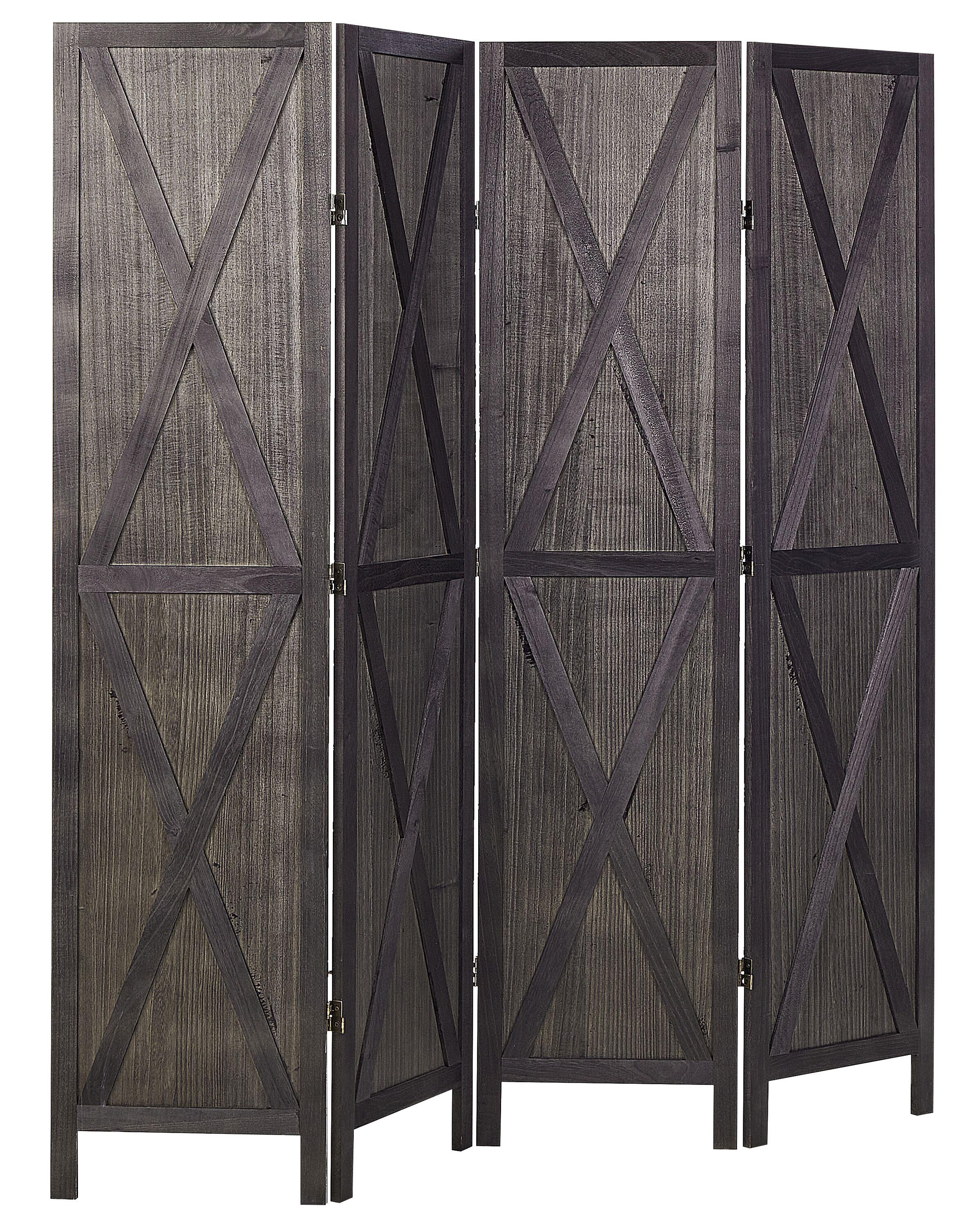 Roomdivider met 4 panelen RIDANNA Donkerbruin 163 cm 170 cm