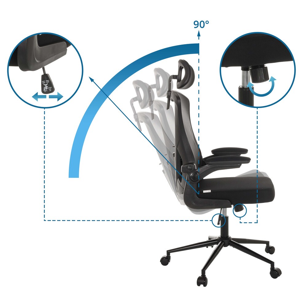 Profi Bürostuhl ARIGANO Stoff/Netzstoff mit Armlehnen hjh OFFICE