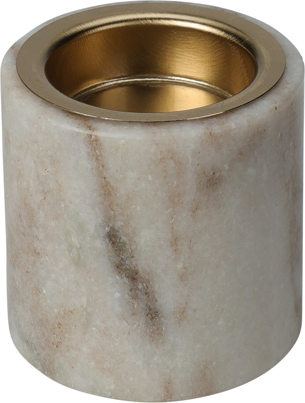 Waxinelichthouder grijs / goud D 6 H 6 cm