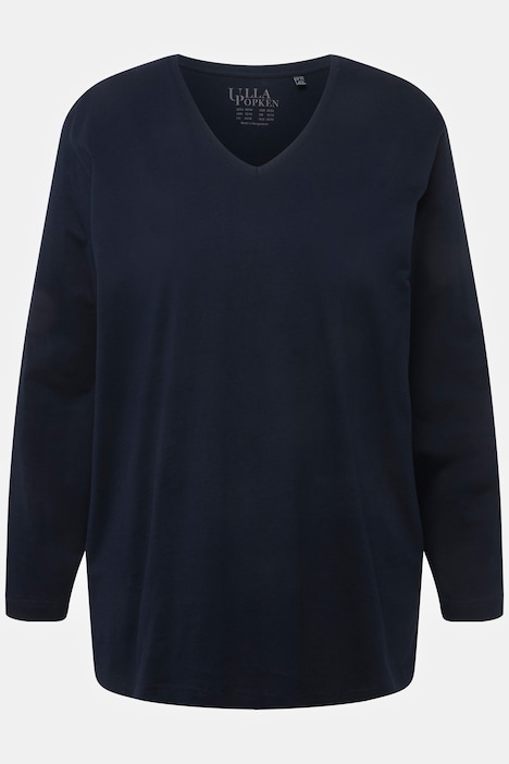 Shirt, V-Ausschnitt, Relaxed, Langarm