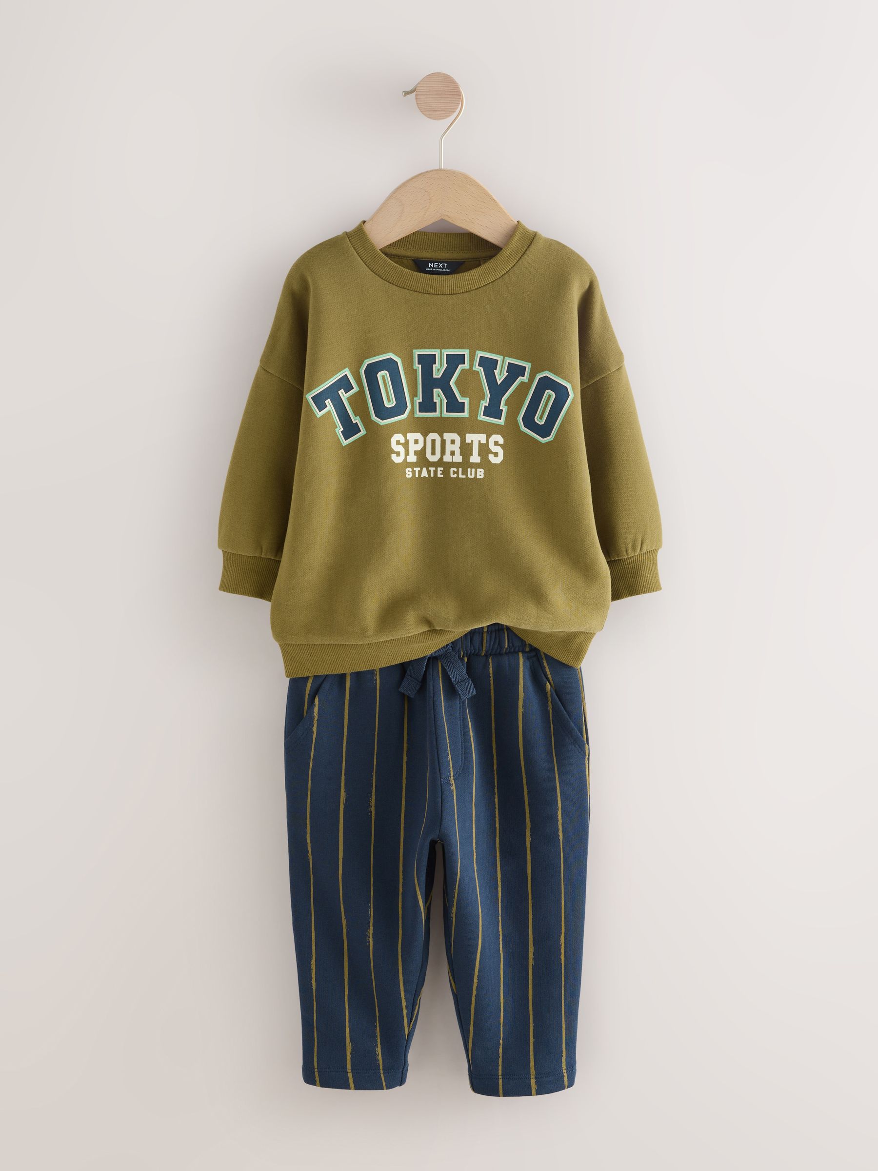 Khaki Green Tokyo - Set met top met lange mouwen en joggingbroek (3mnd-7jr)