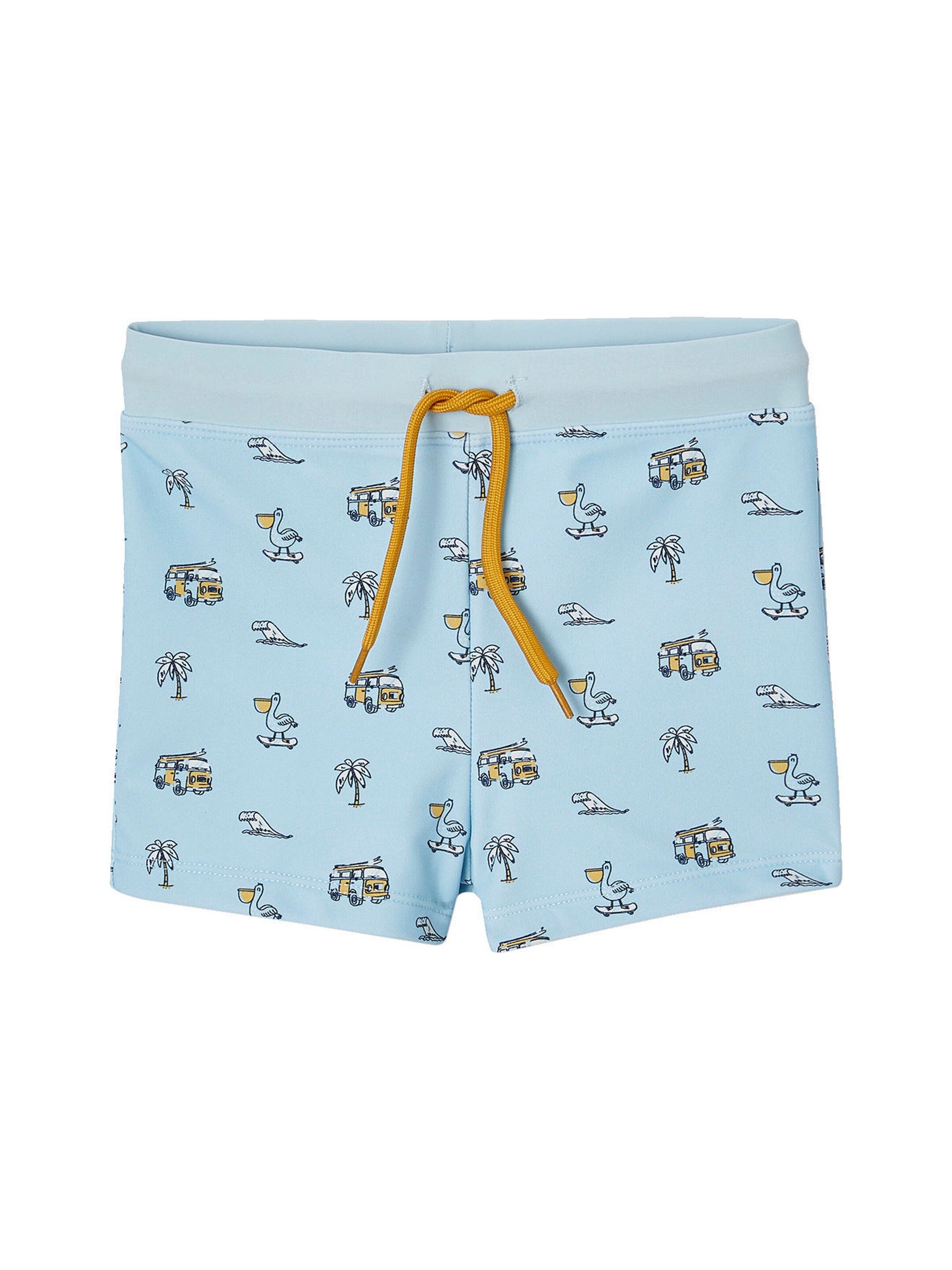 Vertbaudet Jungen Badeshorts mit Surfer-Print himmelblau