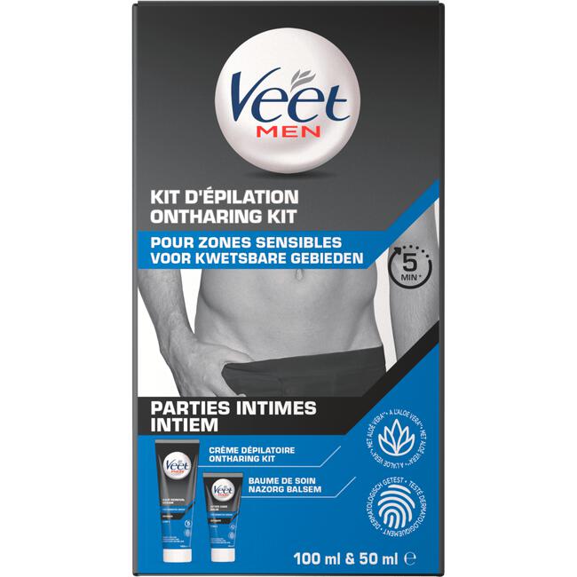 Veet for Men Hair Removal Kit Intimate Body Parts + Aftercare Balm
