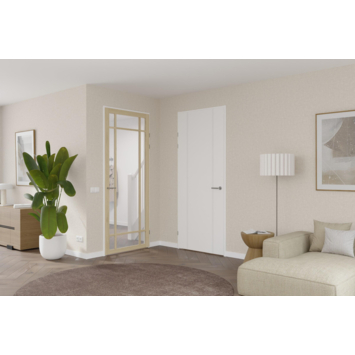 Arne & Bodil binnendeur ABE107 blank glas - licht eiken houtlook afwerking
