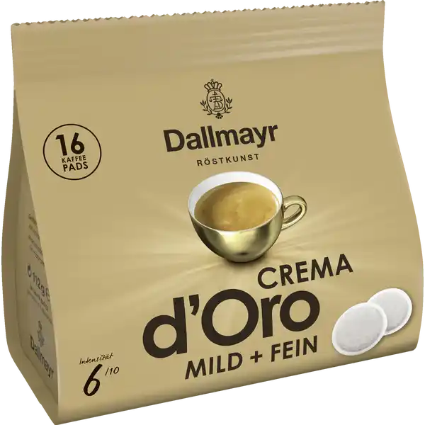 Crema d'Oro mild + fein Kaffepads