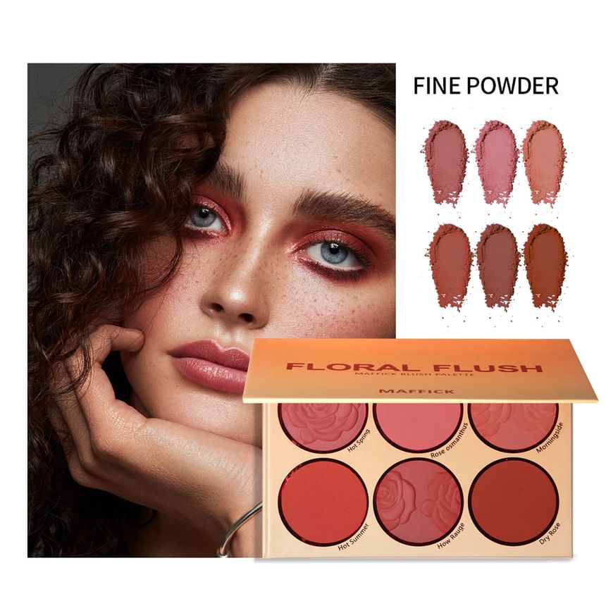 MAFFICK - Bloem reliëf 6-kleuren blush palet - 2 soorten