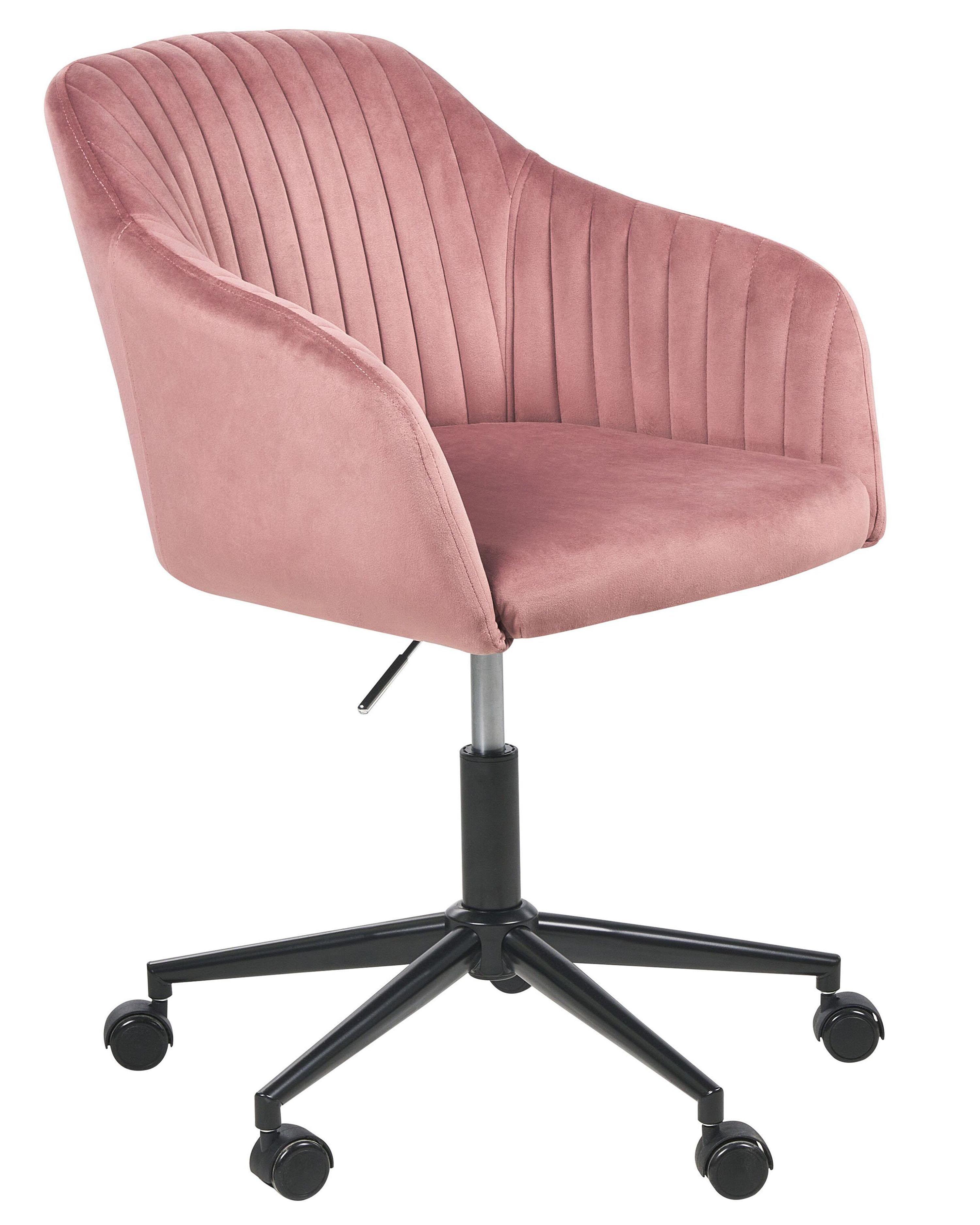 Bureaustoel VENICE Fluweel Roze