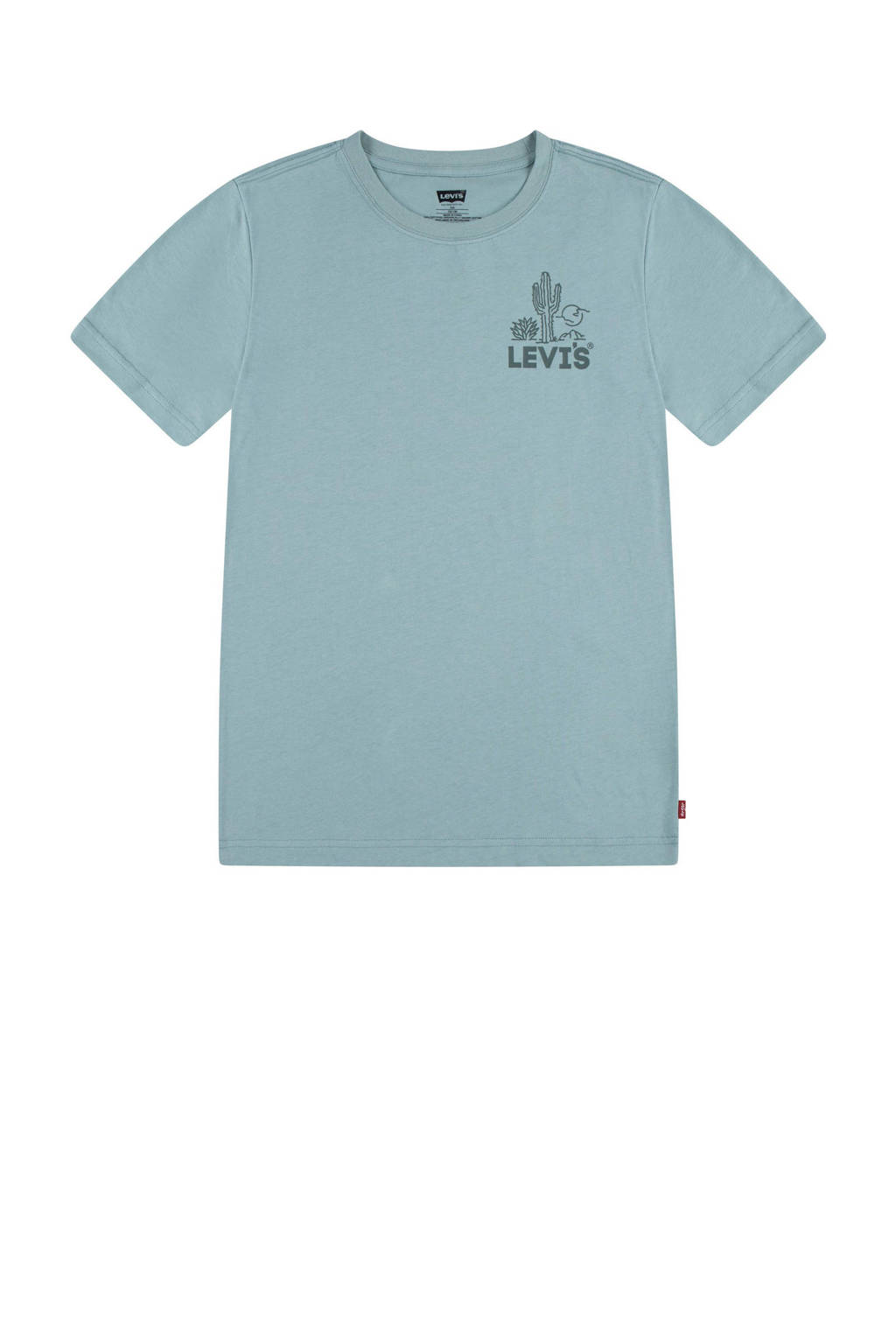 T-shirt met backprint blauwgroen