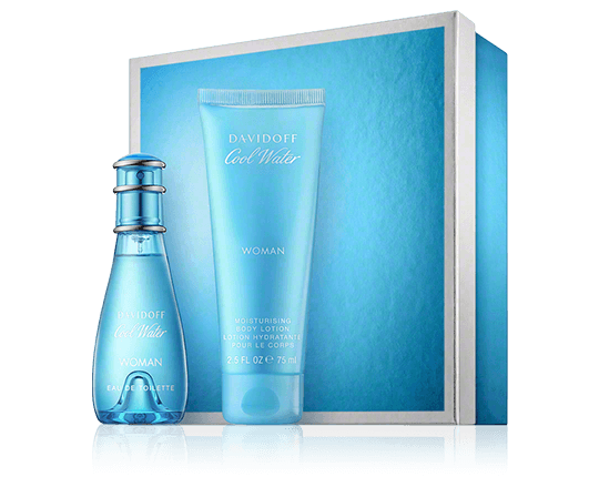 Davidoff Cool Water Woman Set mit Body Lotion 30ml-75ml