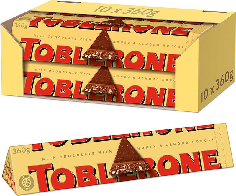 Toblerone - Melkchocoladereep - Familieformaat - Display met 24 repen - 24 x 35 g