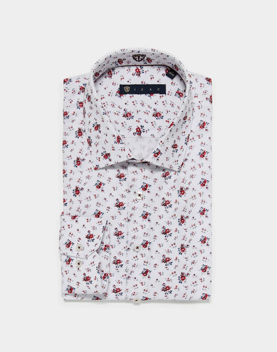 Chemise slim motif rouge