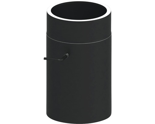 Jeremias Iso-Line lengte-element met 15 mm isolatie, 300 mm, met smoorklep Ø150 mm, zwart.