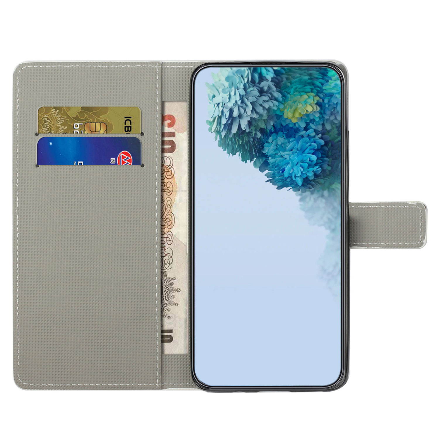 Samsung Galaxy S24 FE Leder Tasche - Lotus Blumen