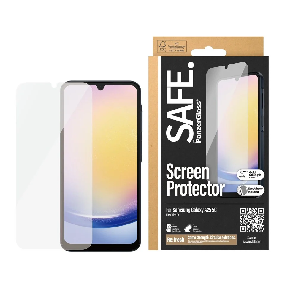 SAFE by PanzerGlass - Skærmbeskyttelse - Samsung Galaxy A25 5G - Ultra-Wide Fit