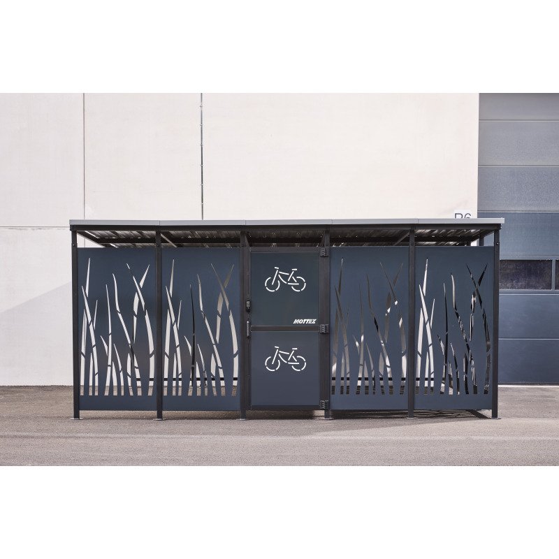 Abri vélo sécurisé Modèle 5x5m Décor Roseau