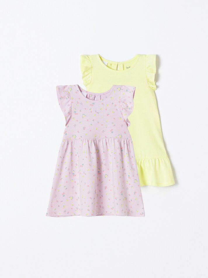 Conjunto com 2 vestidos com babados - Limão