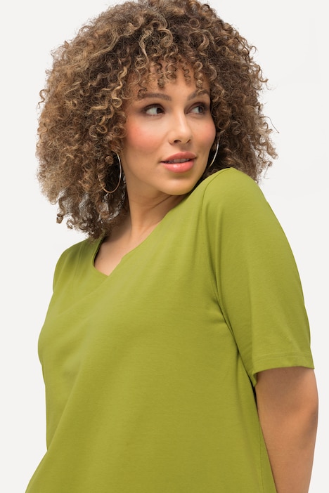 T-Shirt, A-Linie, Tunika-Ausschnitt, Halbarm