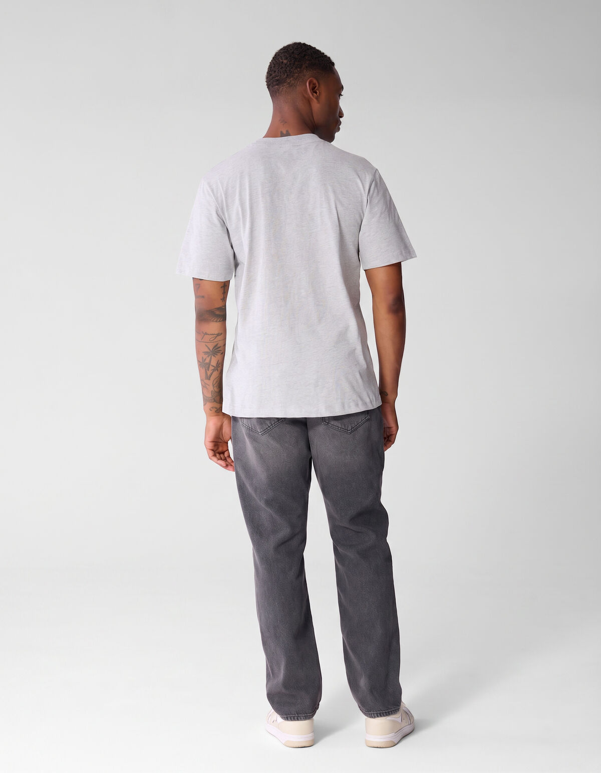 Diagonal T-shirt Lichtgrijs