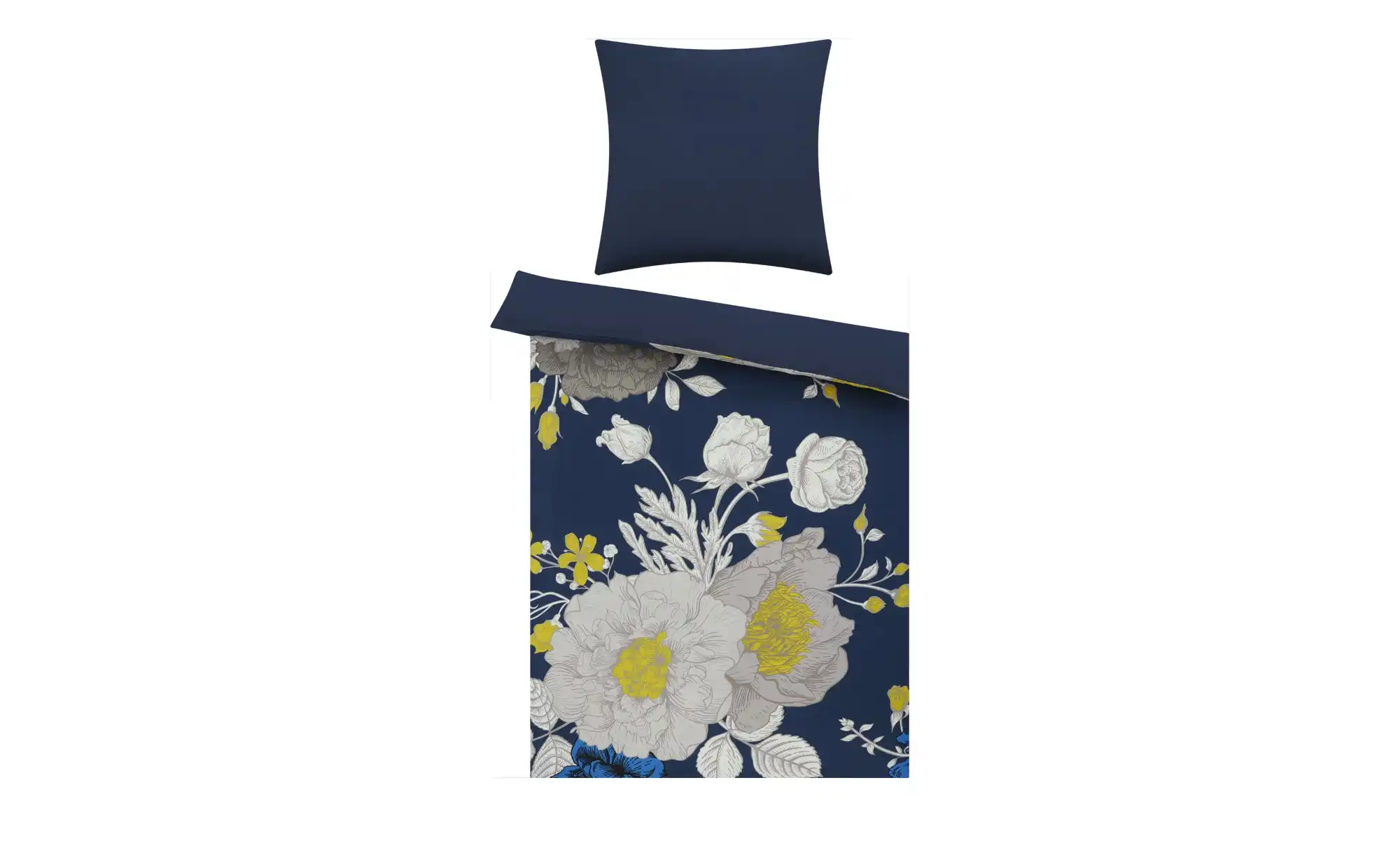 como Satin Wende-Bettwäsche Blue Rose