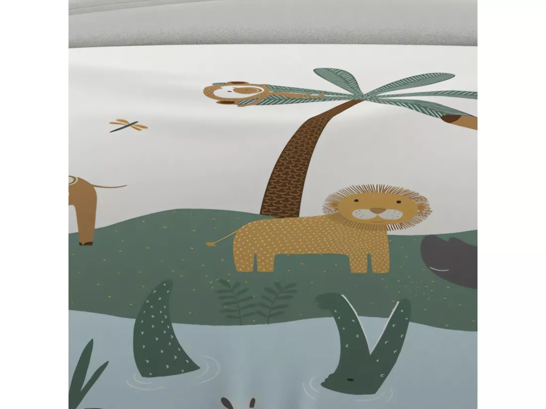 Parure de lit enfant Savane vert 140x200