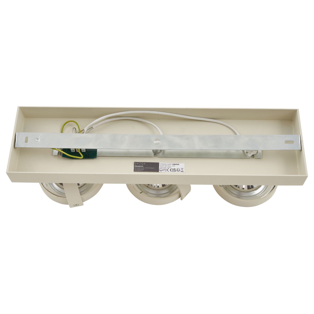 Moderne plafondspot beige G9 rond draai- en kantelbaar 3-lichts - Go