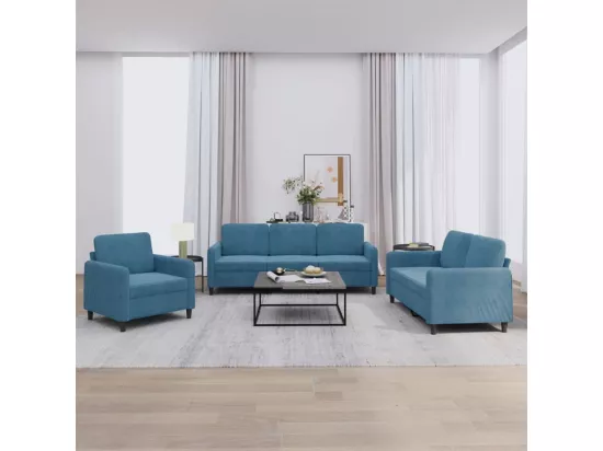 Ensemble de canapés 3 pcs bleu velours