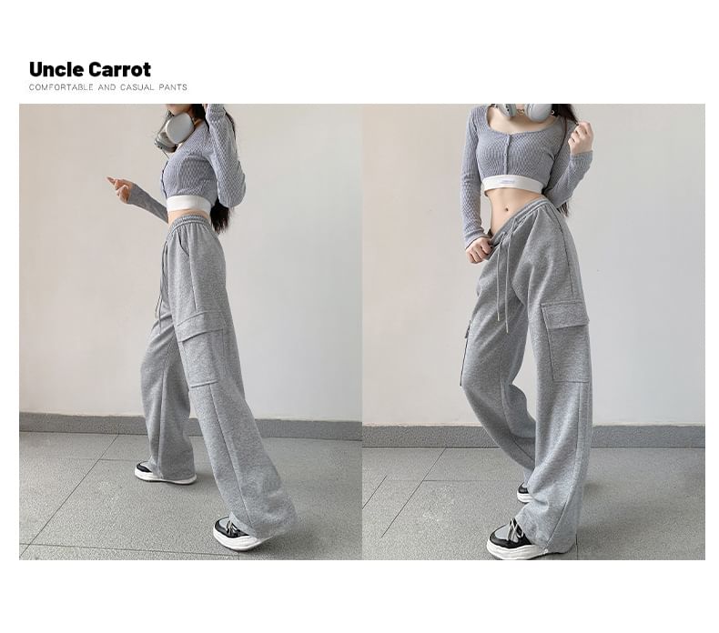 Dream Drop - Cargo-joggingbroek met trekkoord in de taille, effen en recht model