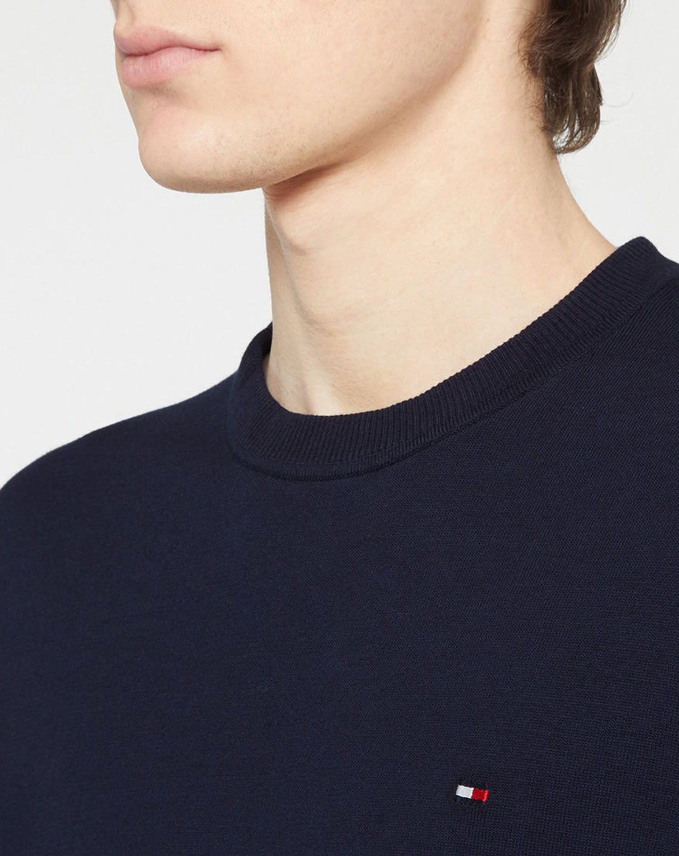 Tommy Hilfiger Pull 1985 col rond bleu marine