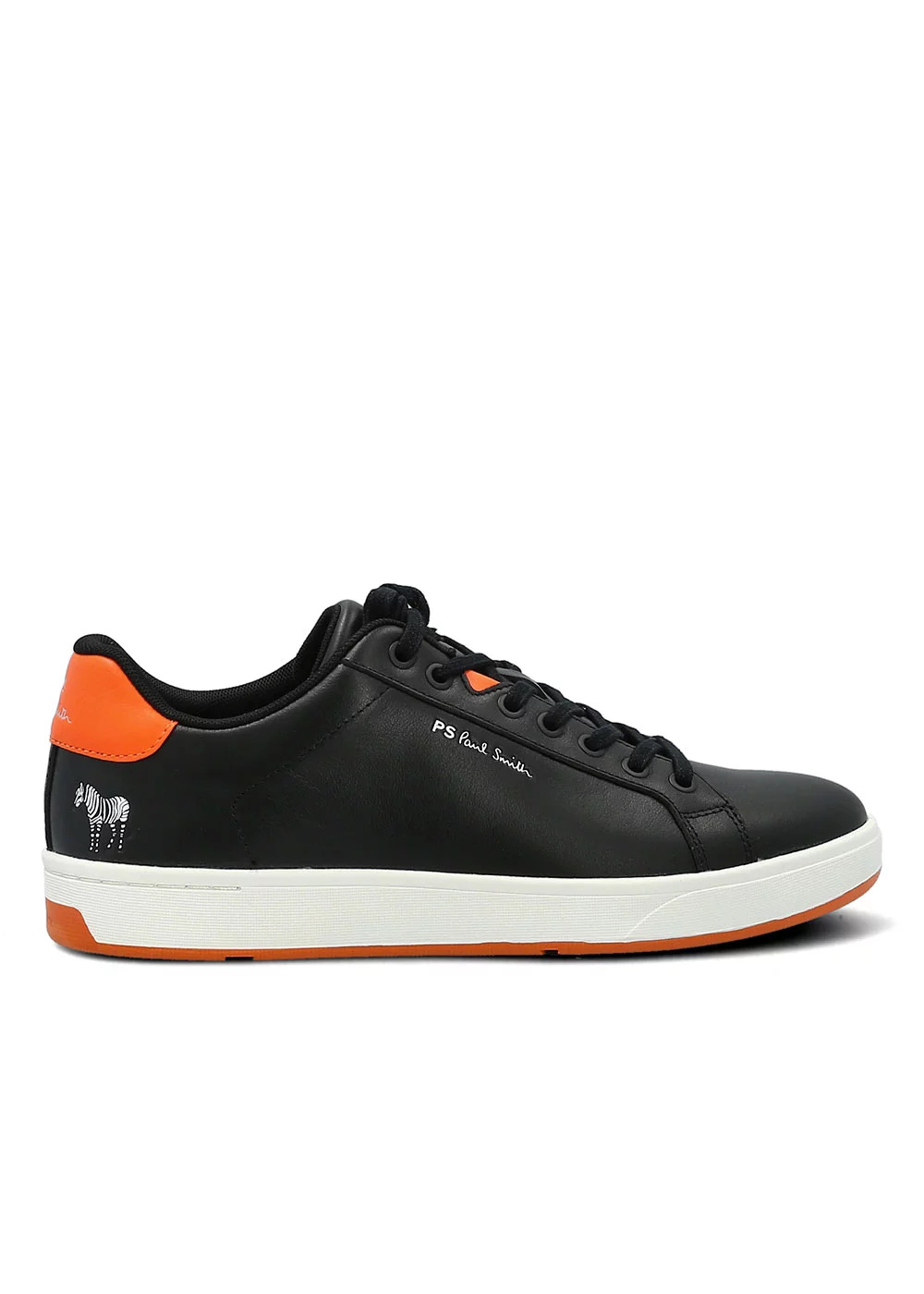 SNEAKERS ALBANY CUIR NOIR SPOILER ORANGE