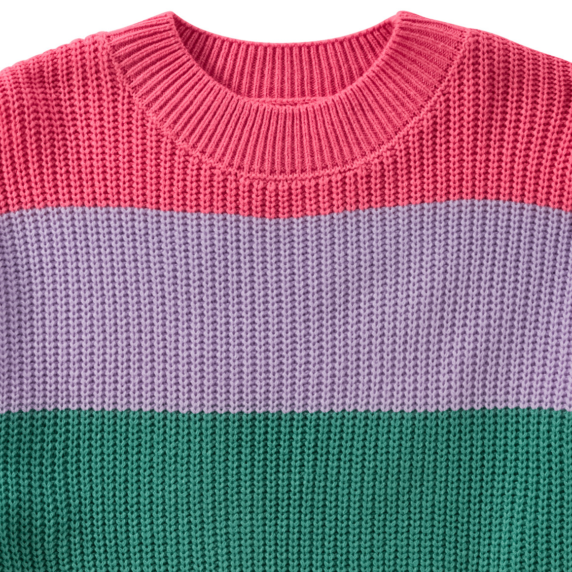 Beatwear Mädchen Strickpullover gestreift pink / helllila / dunkelgrün