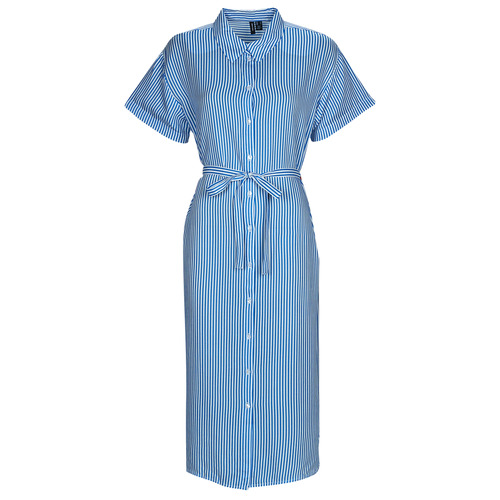Vero Moda - VMBUMPY SS CALF SHIRT DRESS NOOS - Bleu Blc