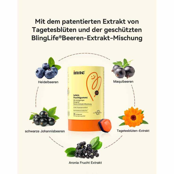 Inne Lutein Fruchtgummi, 30X4 g