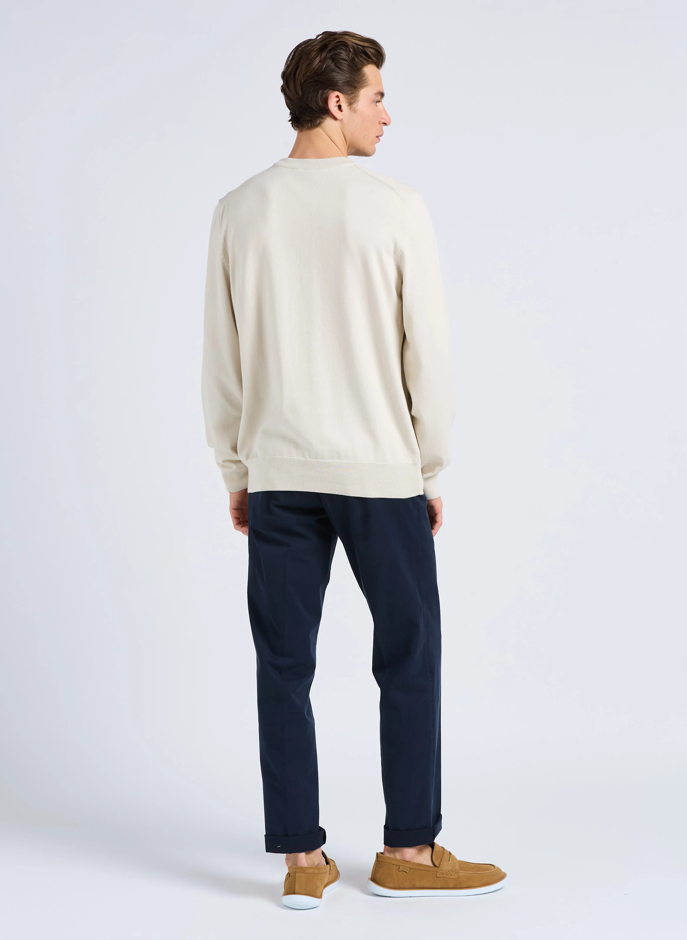 Pantalon à pinces regular-fit en coton | Bleu