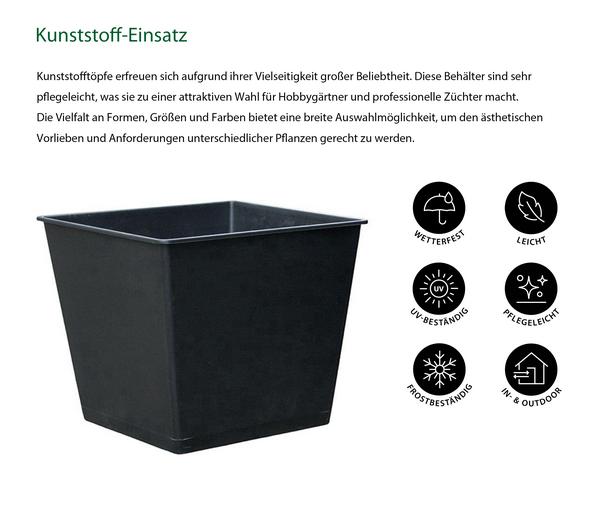 Dehner Kunststoff-Einsatz, eckig, schwarz