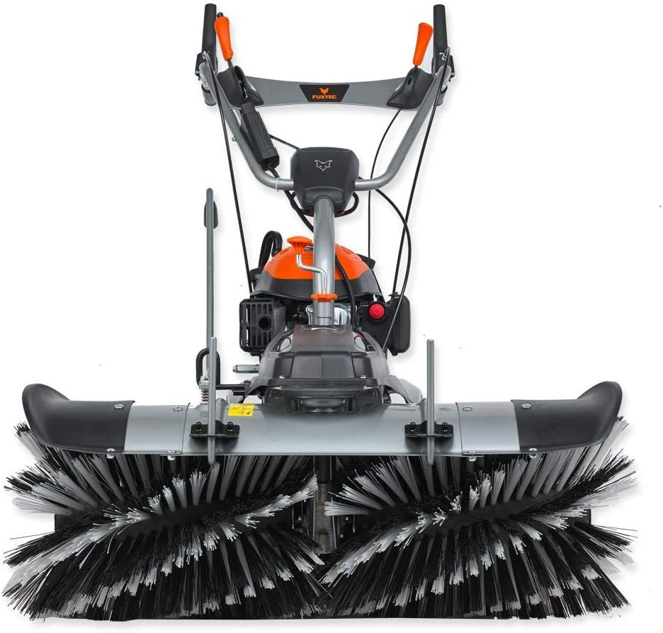 FUXTEC 4,9PS Benzin Kehrmaschine FX-KM1196 mit Bürste/Kehrbesen und 173cc Hubraum – 100cm Arbeitsbreite für große Flächen