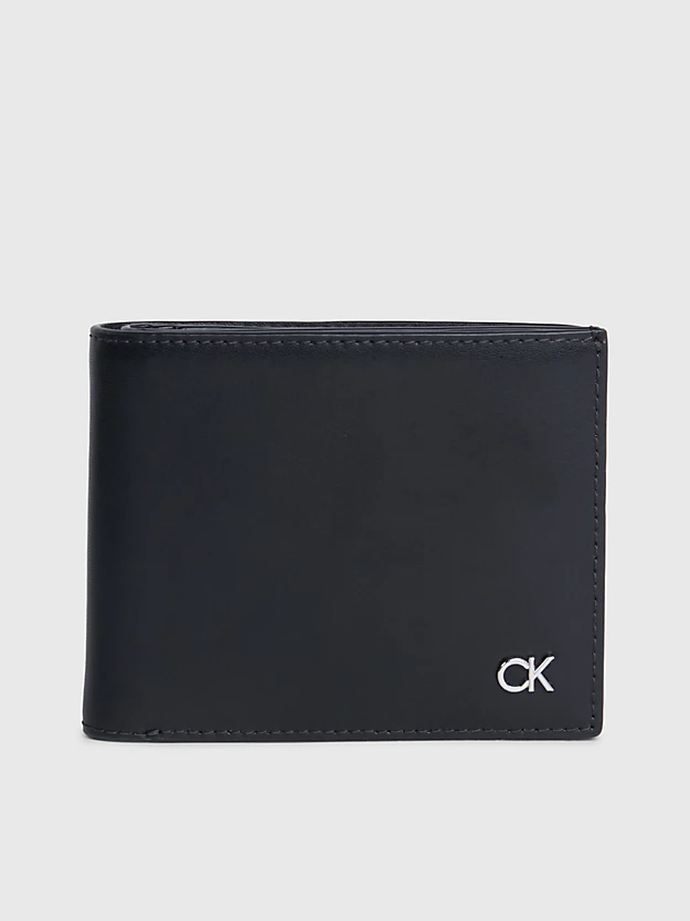 Carteira RFID com porta-moedas em couro