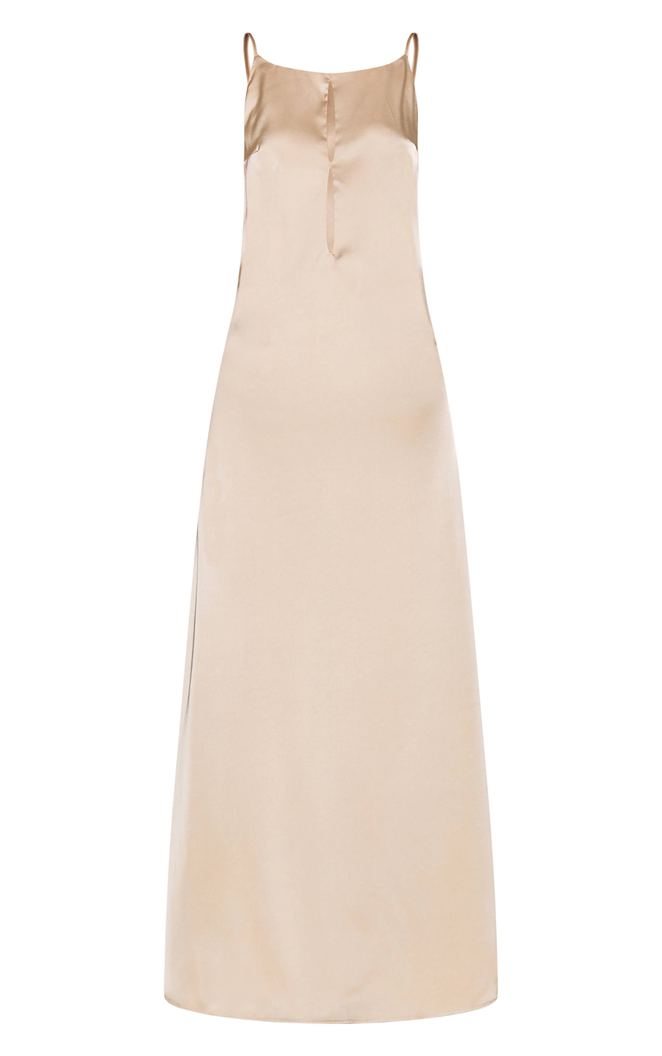 Naturel Robe Nuisette Satinée À Découpe Œillet