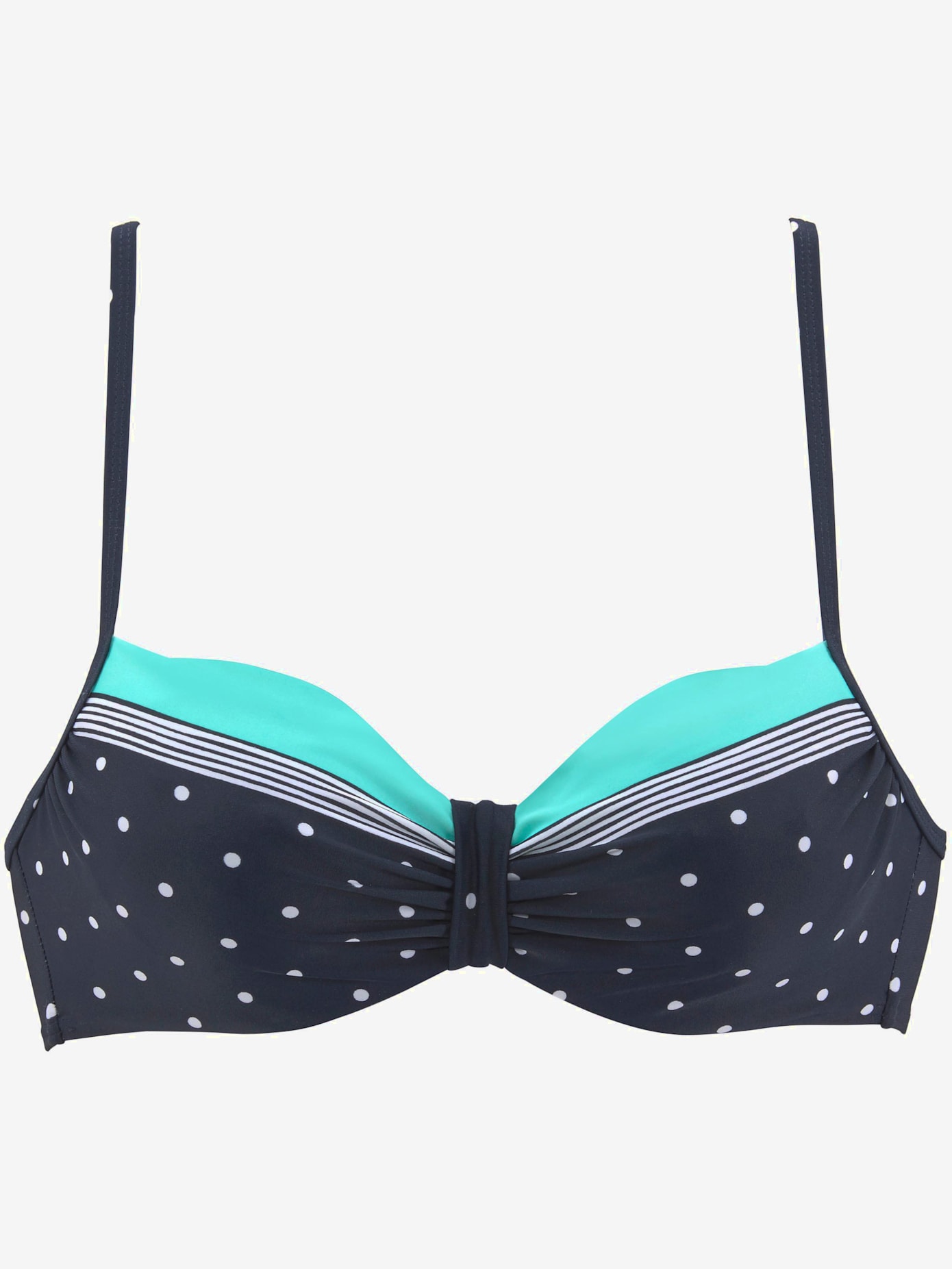 Haut de maillot de bain à armatures mélange tendance de rayures et pois