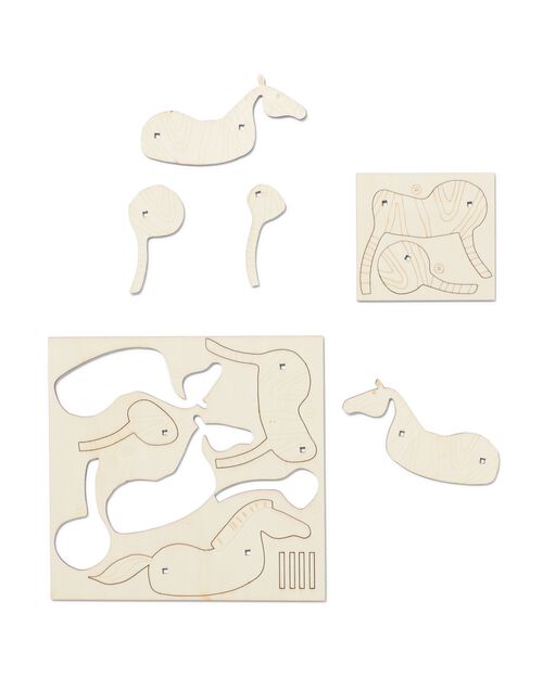zèbre en bois 3D