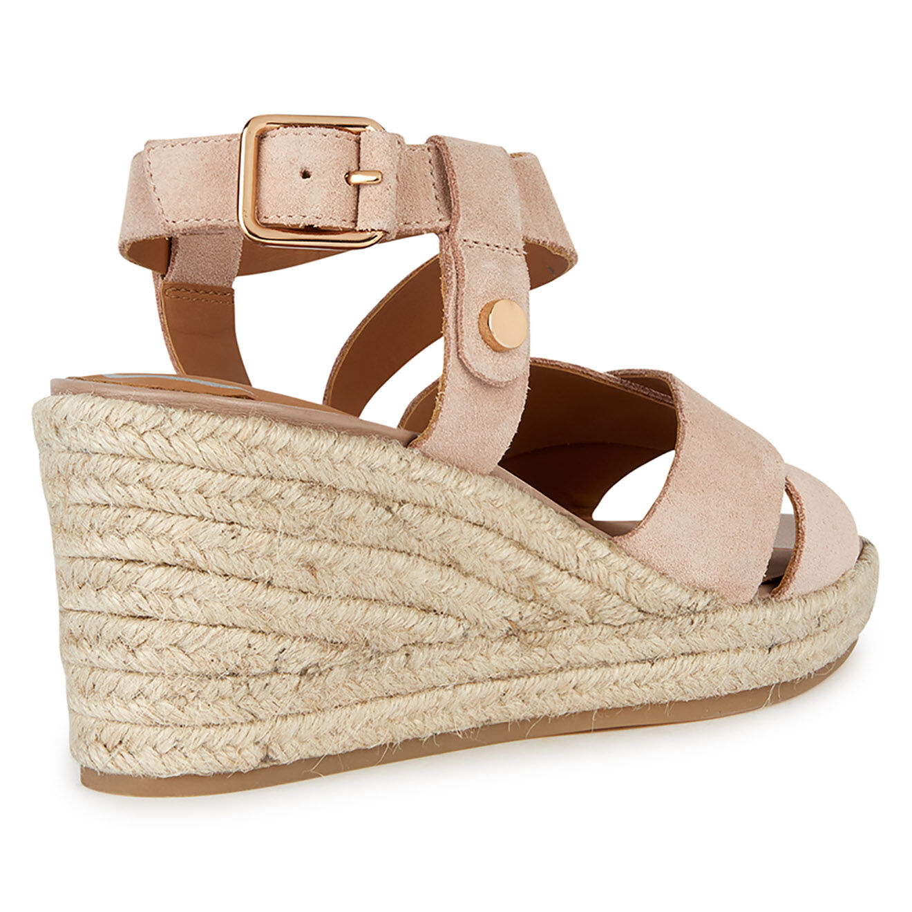 Geox Sandales en Velours de Cuir compensées Panarea roses - Talon 7.5 cm