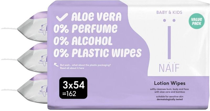 Naïf - Lotion Babydoekjes - Dermatologisch Getest - Plasticvrij