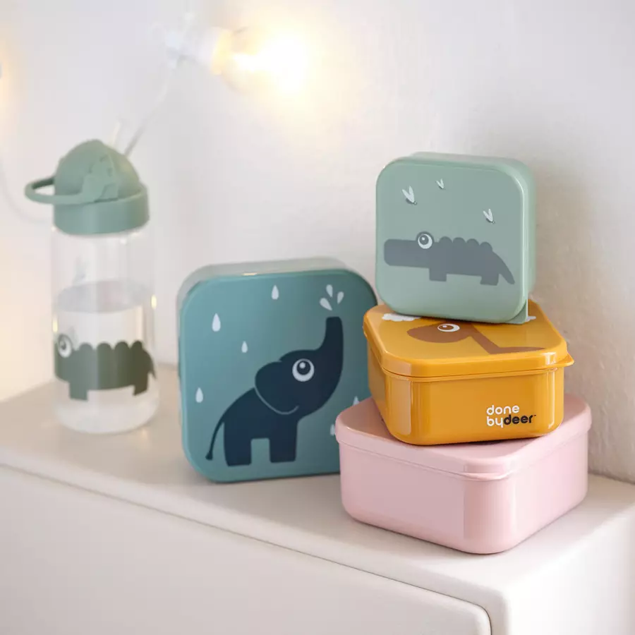 Done by Deer™ Snackbox-Set Deer friends Rosa 3-er Pack