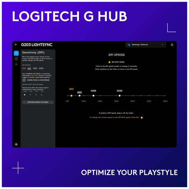 Logitech G203 Lightsync gaming mus (hvid)
