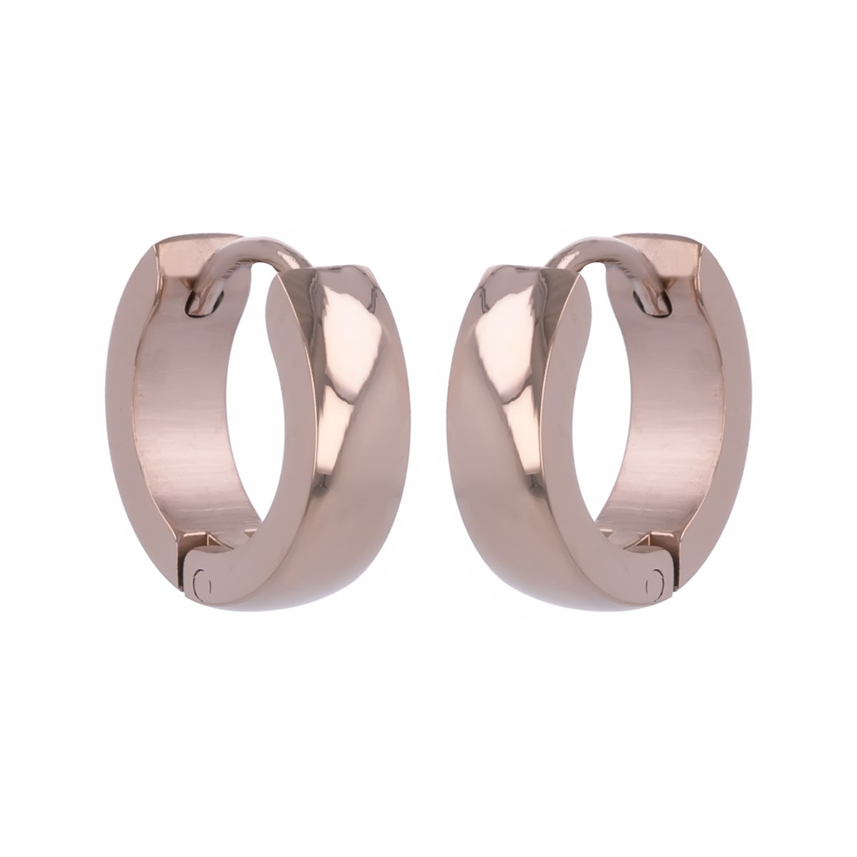 Boucles d'oreilles créoles acier rose