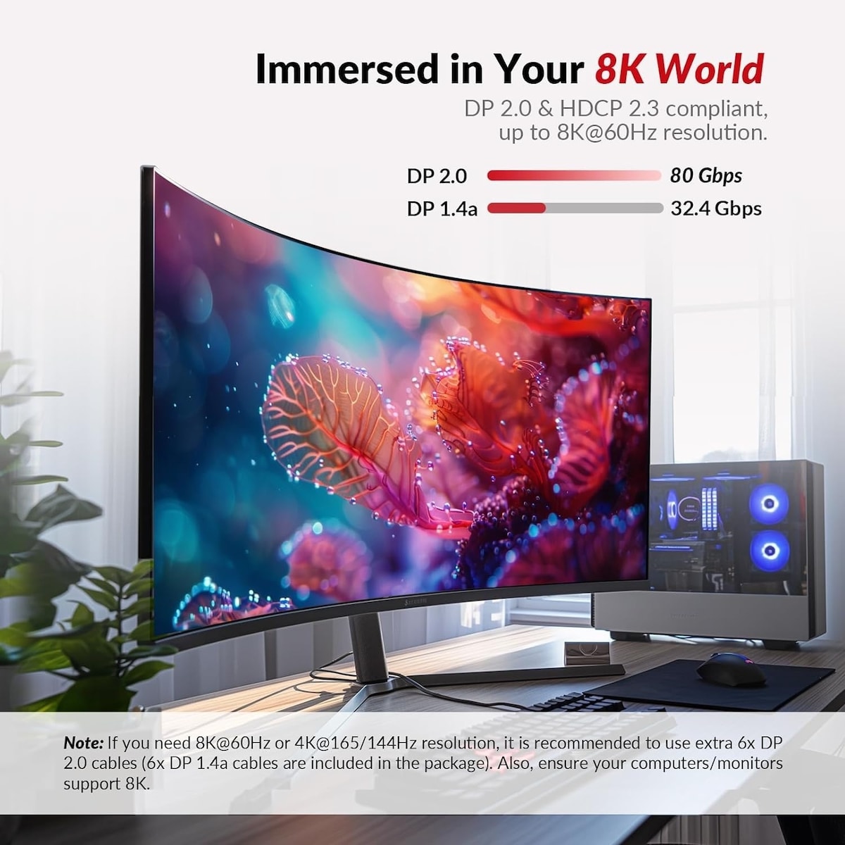 AV Access-dokkingstasjon og KVM-svitsj 2 til 3 DP til DP, 8K60Hz, 5x USB-A, 1x USB-C PD, 3,5 mm AUX, SD-kortspor og 1 Gbps ethernet