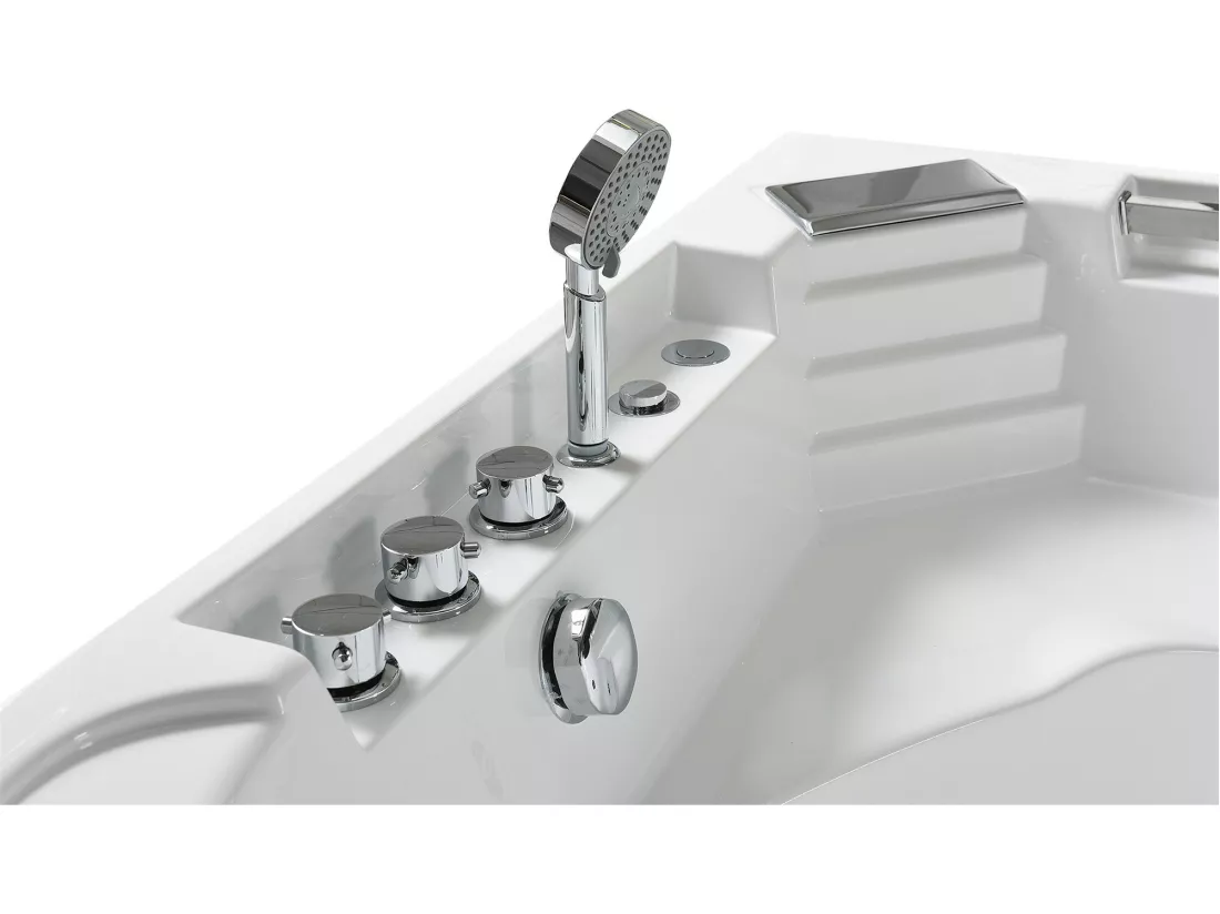 Bain à remous blanc pour 1 personne 135 X 135 cm 6 jets – Sage