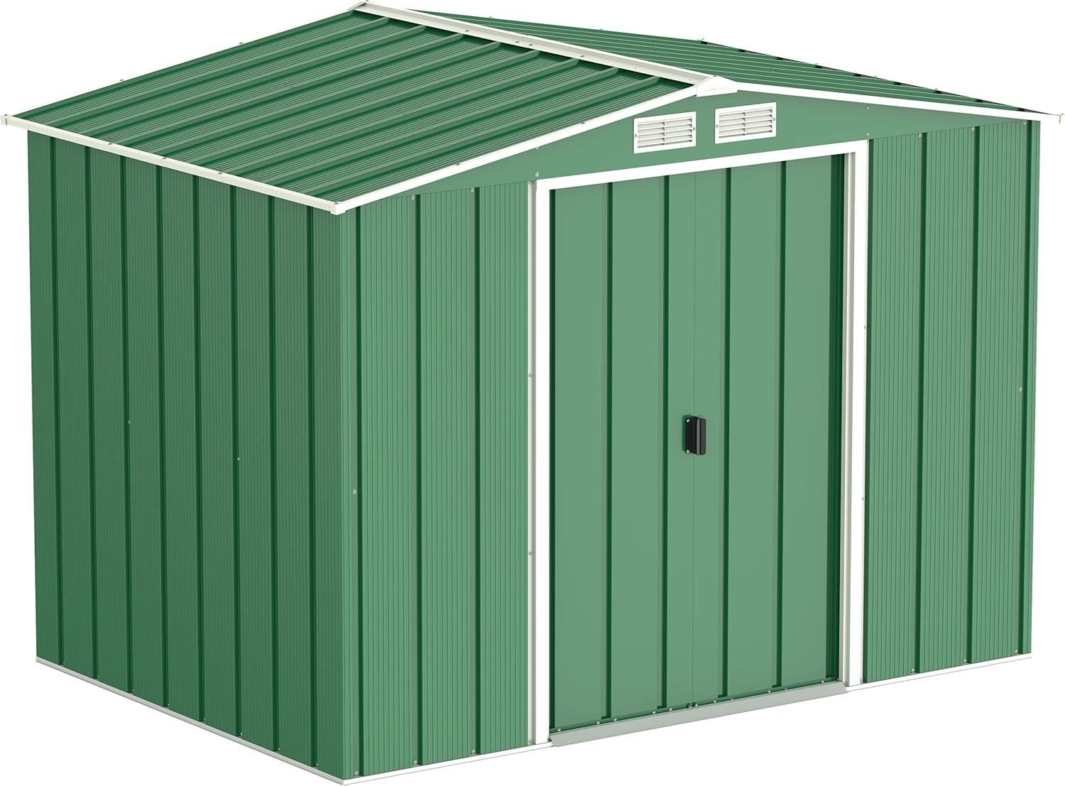 Duramax ECO 10 x 8 (7.28 m²) Abri de Jardin en Métal Galvanisé à Chaud, Abri de Stockage d'Outils, Structure de Toit Renforcée, Abri en Métal Sans Entretien, Vert